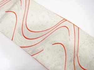 アンティーク　流水に花模様織り出し袋帯（材料）